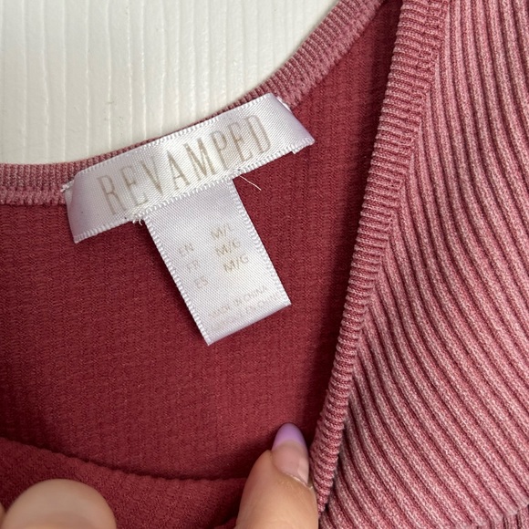 Dusty Rose Ribbed Bodysuit - Picture 3 of 3